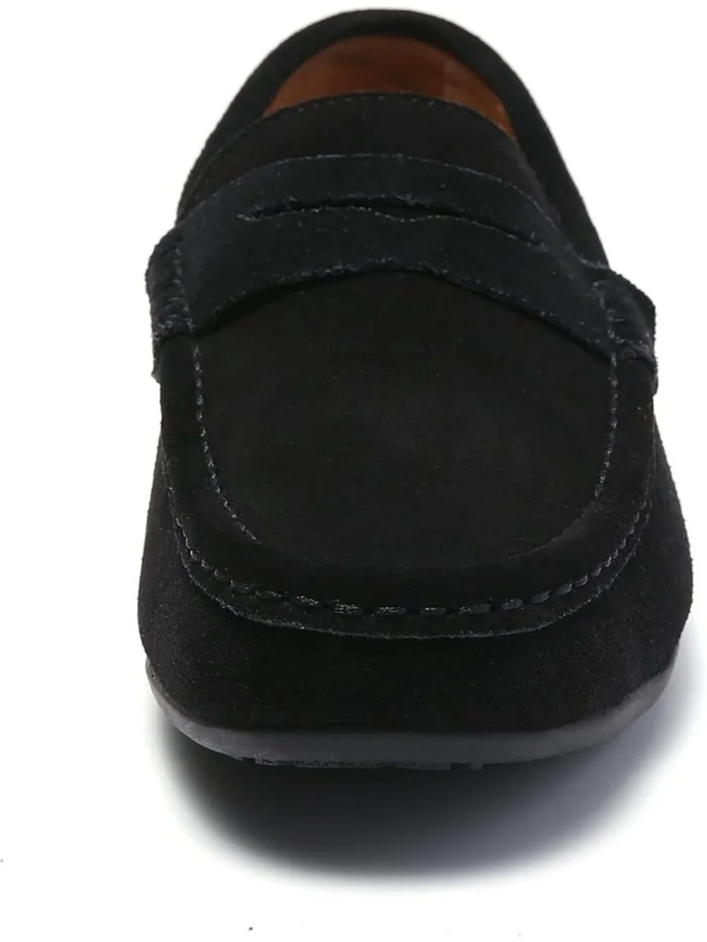 FASHION Men's Black Suede Leather Loafers Penny Slip On Walking Casual Shoes